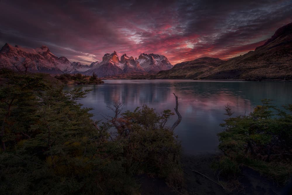 Majestic Mountain Lake Sunset by Peter Svoboda MQEP — canvas wall art