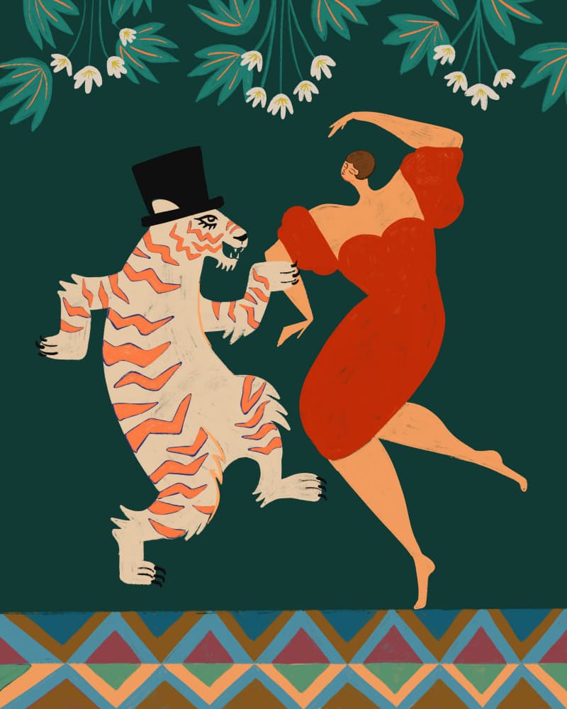 A Date With a Wild Cat by Arty Guava — canvas wall art