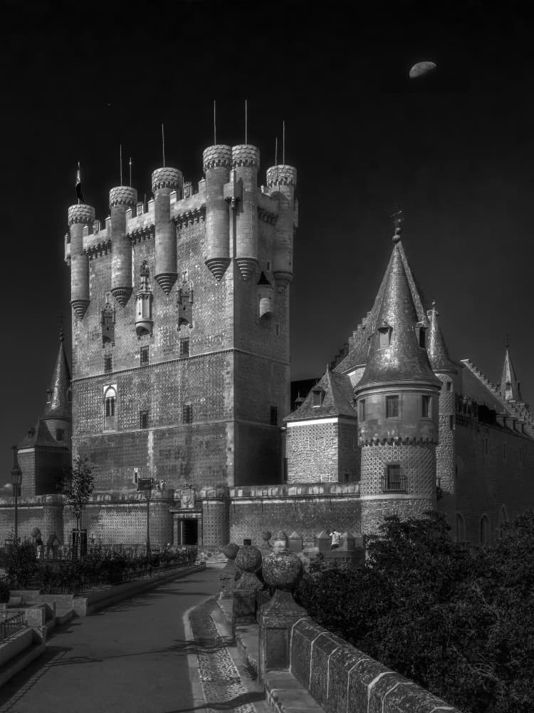 Moonlit Castle Night by Alex Lu — canvas wall art