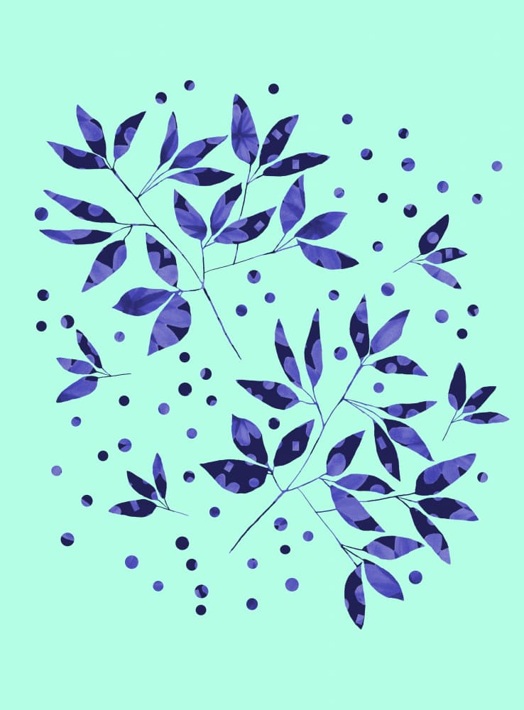 Purple Patterned Leaves by Michele Channell — canvas wall art