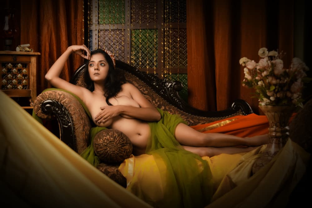 Sensual Reclining Woman by PARTHA BHATTACHARYYA — canvas wall art