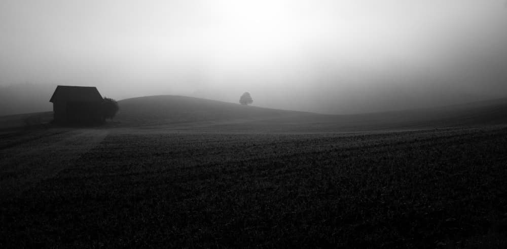 Barn in the Mist by Streiff Marcel — canvas wall art