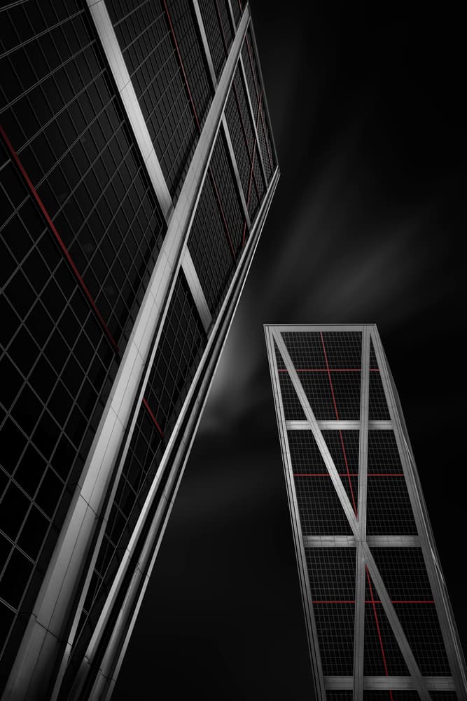 Modern Tilted Skyscrapers by Jorge Ruiz Dueso — canvas wall art
