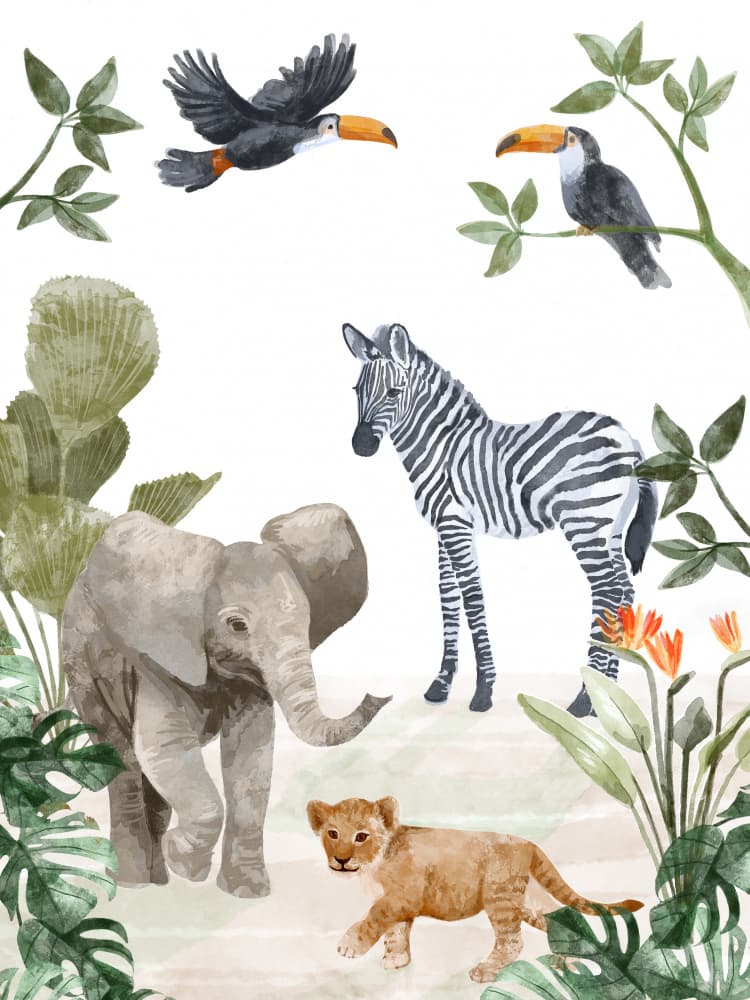 Jungle Babies by Goed Blauw — canvas wall art