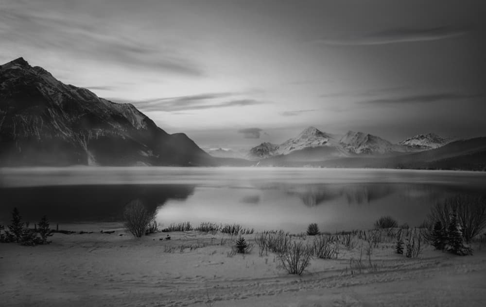 Misty Mountain Reflection by NanZ — canvas wall art