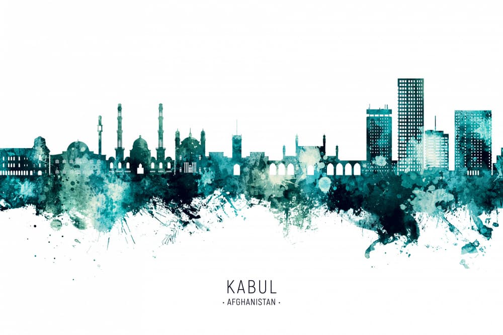 Vibrant Kabul Skyline by Michael Tompsett — canvas wall art