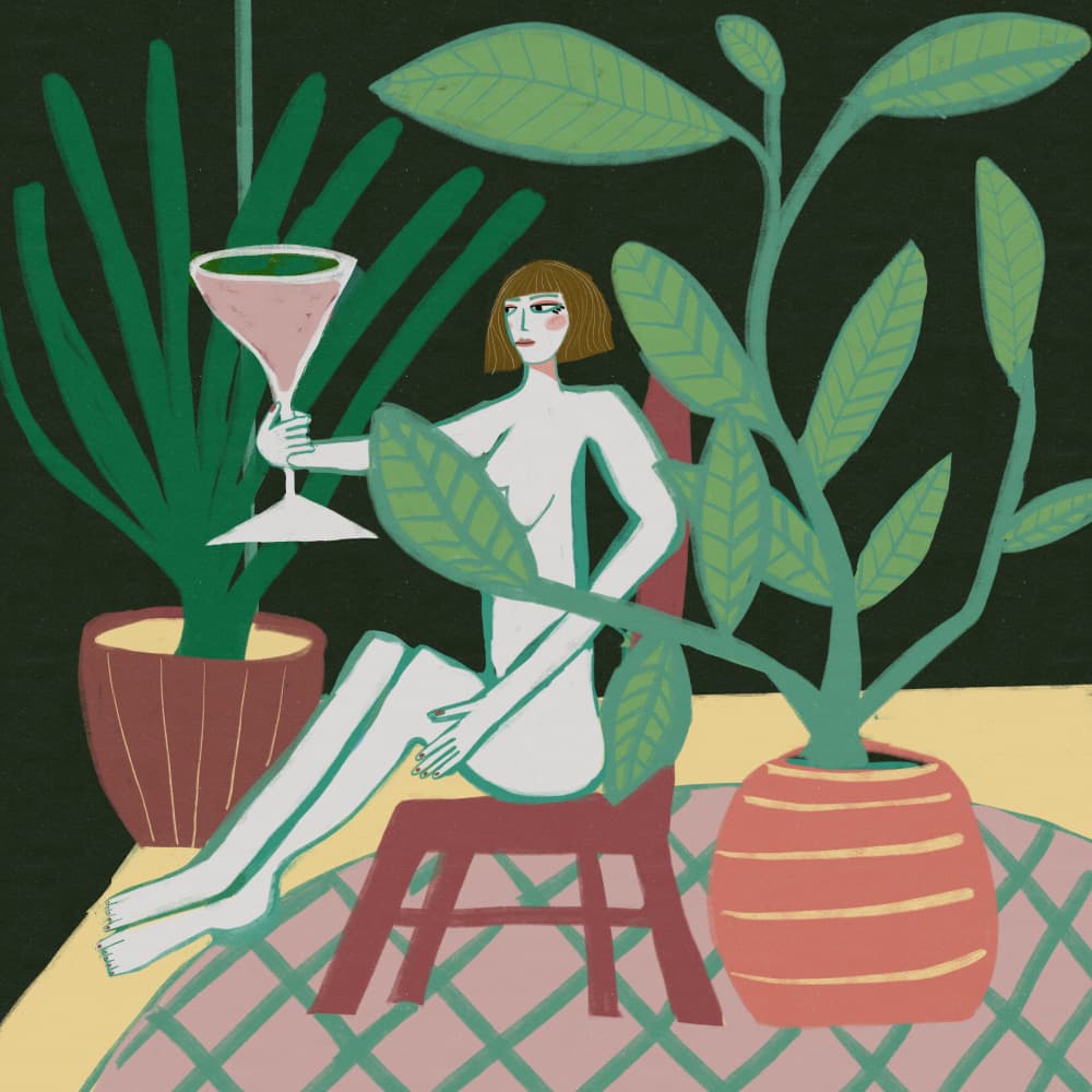Nude Woman Green Retreat by Sharyn Bursic — canvas wall art