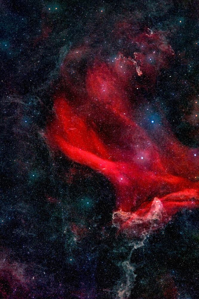 Red Cosmic Nebula by Arne Jansen — canvas wall art