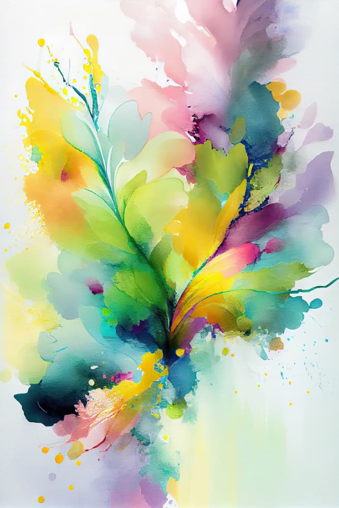 Vibrant Watercolor Bloom by Mauro — canvas wall art