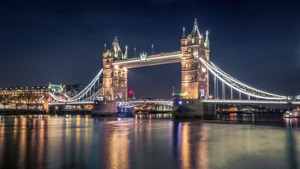Night at The Tower Bridge by Nader El Assy — canvas wall art