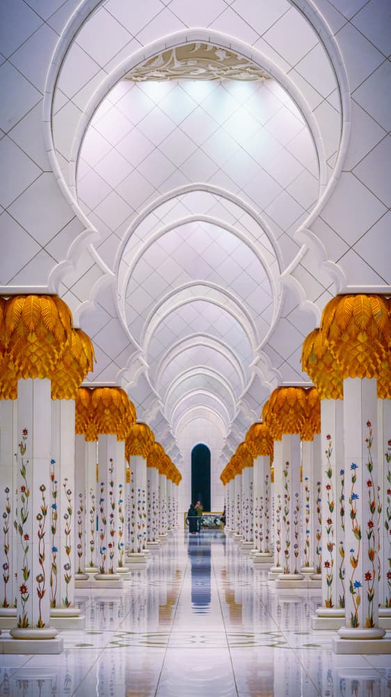Grand Mosque Corridor by Hasan Dimdik — canvas wall art