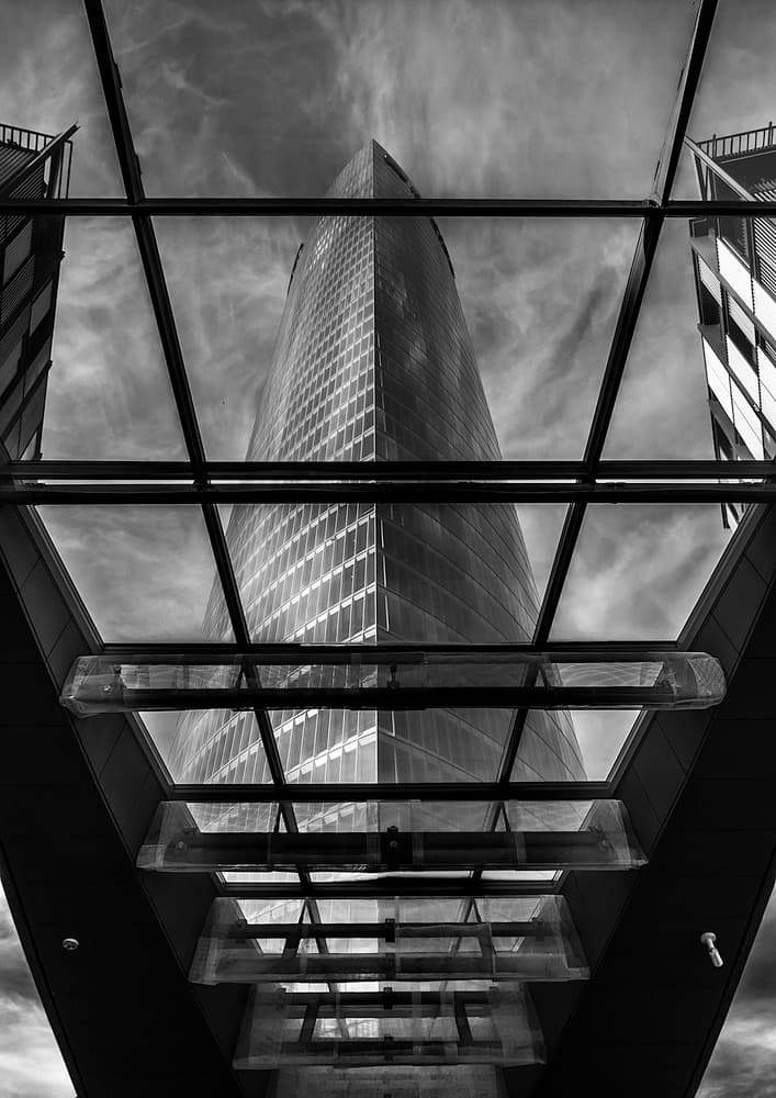 Modern Skyscraper Ascent by Adolfo Urrutia — canvas wall art