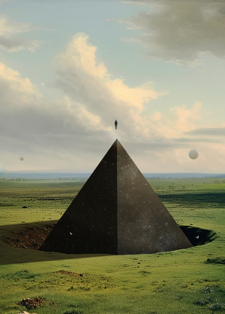 Surreal Pyramid Horizon by Fran Rodríguez — canvas wall art