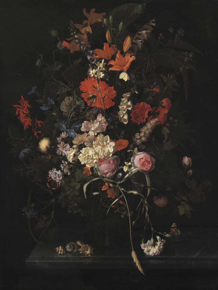Bouquet of Flowers In a Glass Vase