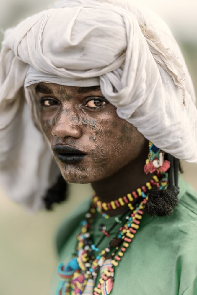 Vibrant Tribal Portrait by Trevor Cole — canvas wall art