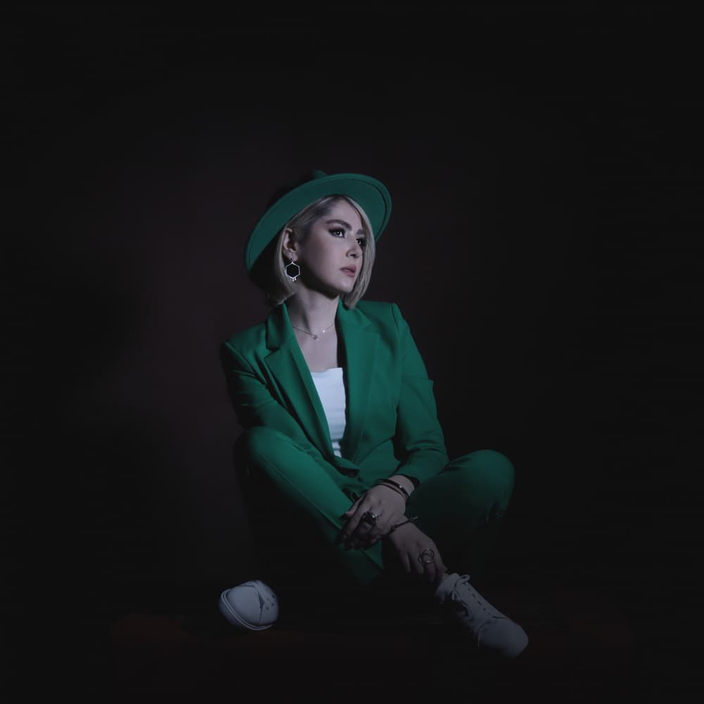 Stylish Woman in Green by Moein Hasheminasab — canvas wall art
