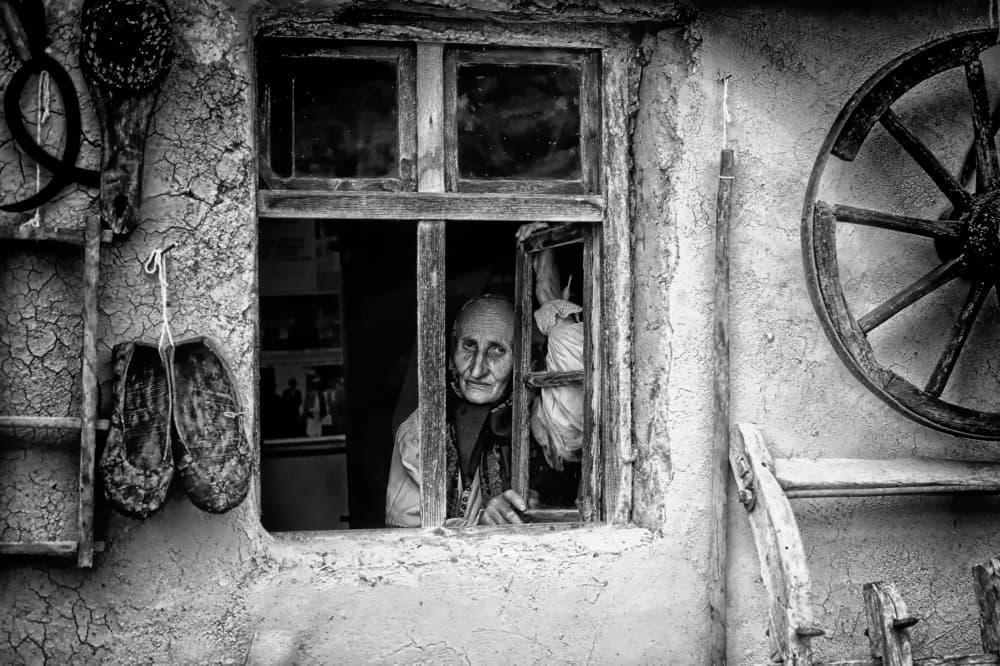 Old Woman By Window by Adela  Lia Rusu — canvas wall art