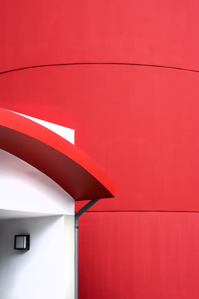 Bold Red Architecture by Rolf Endermann — canvas wall art