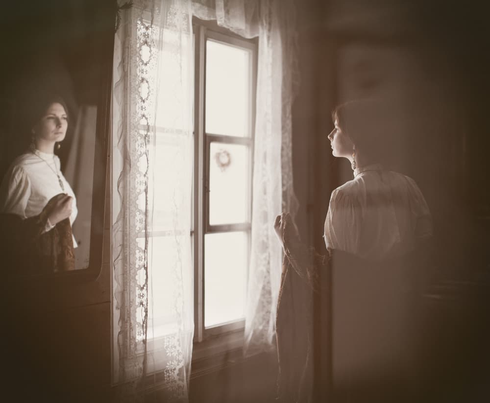 Quiet Window Reflection by Magdalena Russocka — canvas wall art