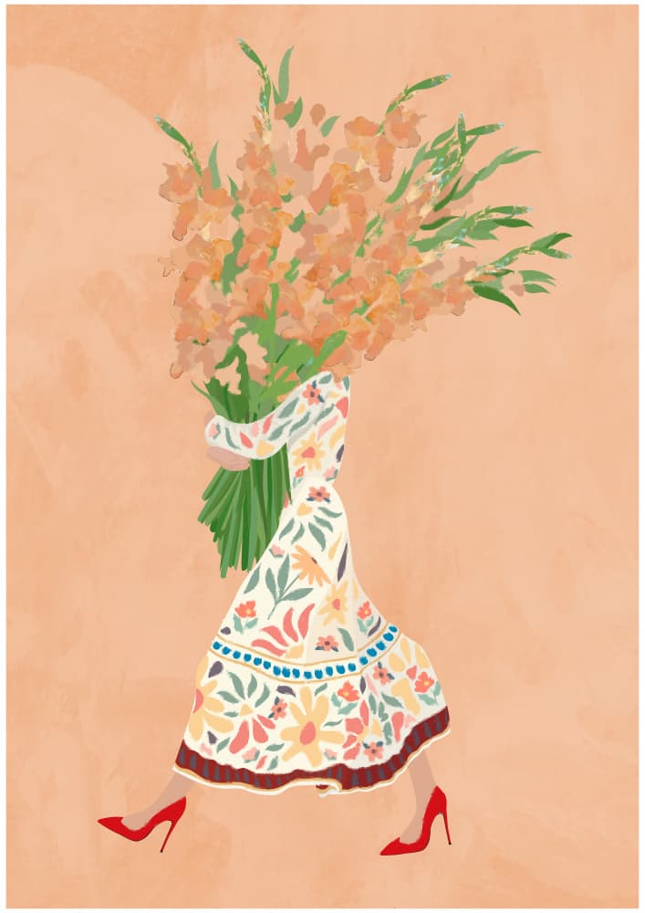 Elegant Gladiolus Stroll by Sarah Manovski — canvas wall art
