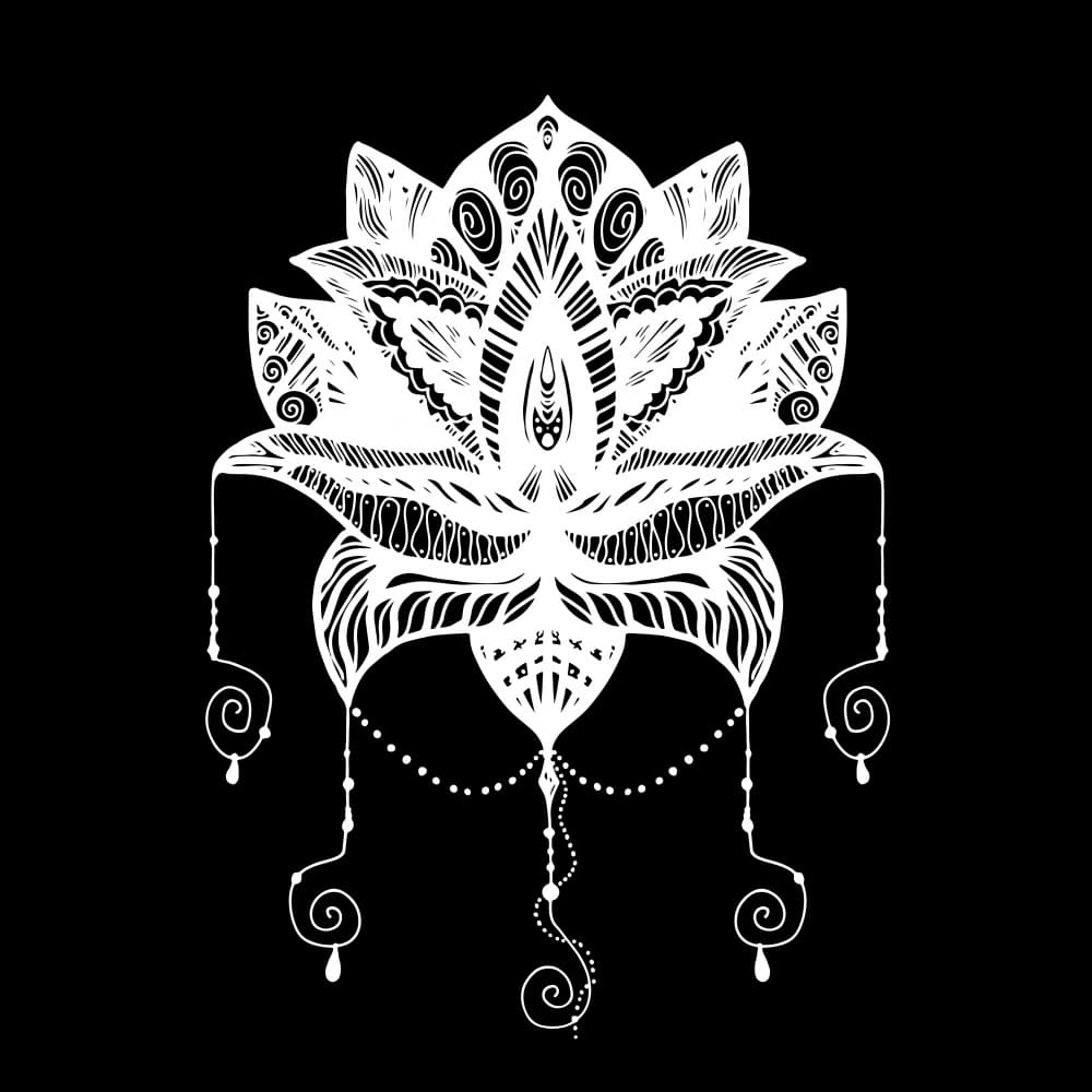 Ornate Spiritual Lotus by Marika Barsrsind — canvas wall art