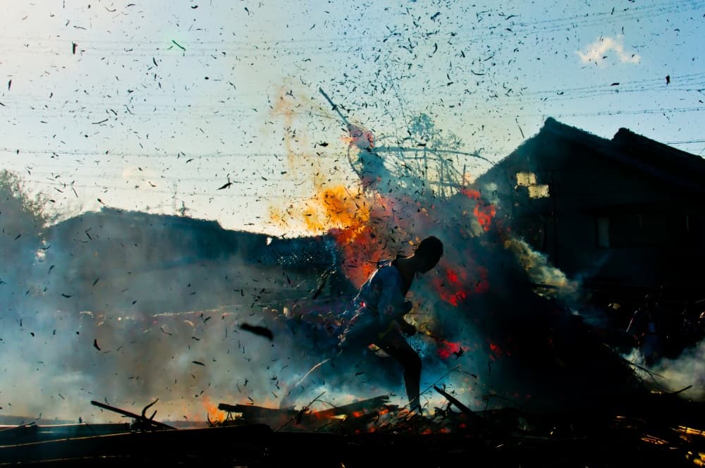 Running Through Fire by Tetsuya Hashimoto — canvas wall art