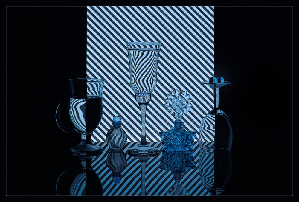 Blue Striped Glass Illusion by Alice Sheng — canvas wall art