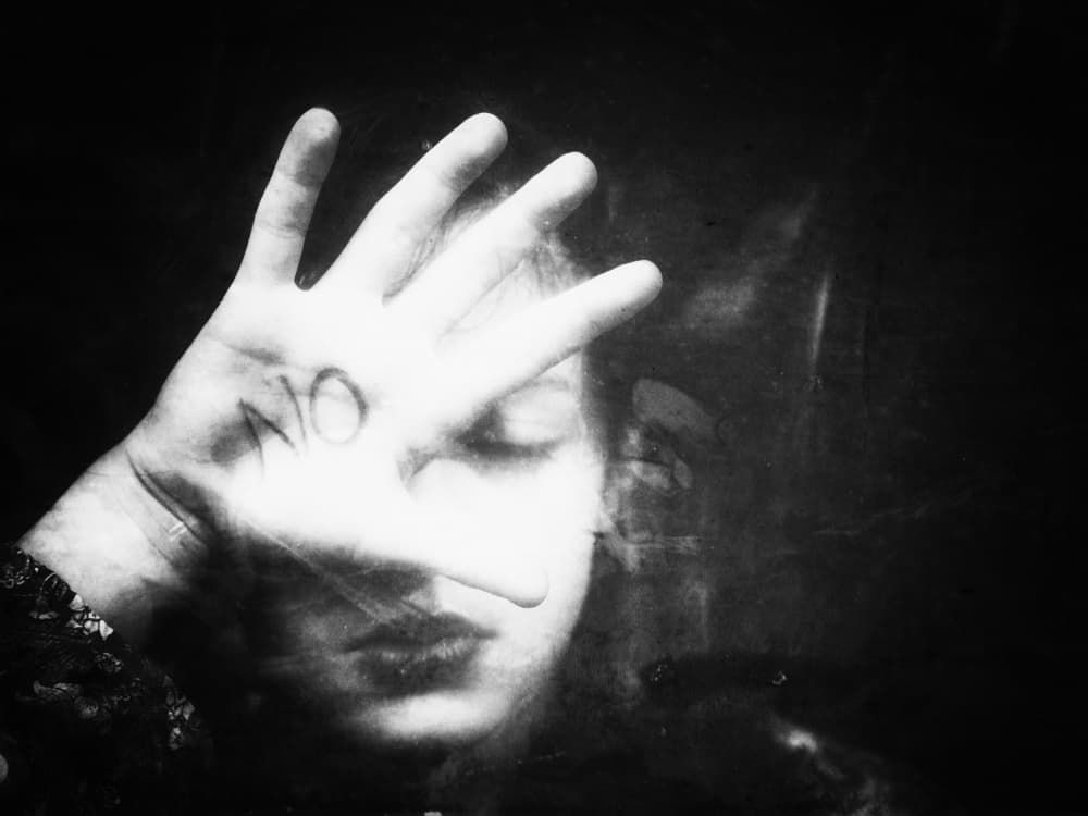 Hand Says No by Delphine Margau — canvas wall art