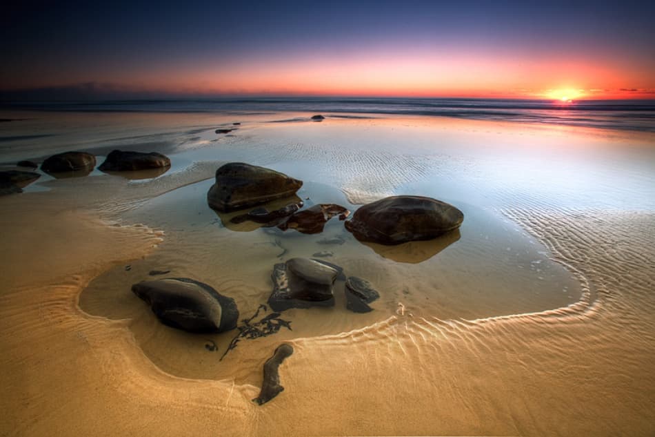 Golden Beach Sunset by Mel Brackstone — canvas wall art