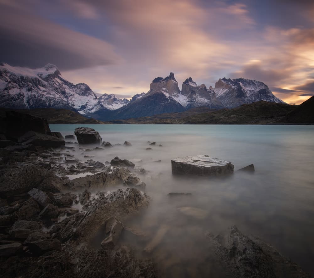 Misty Mountain Lake Dawn by April Xie — canvas wall art