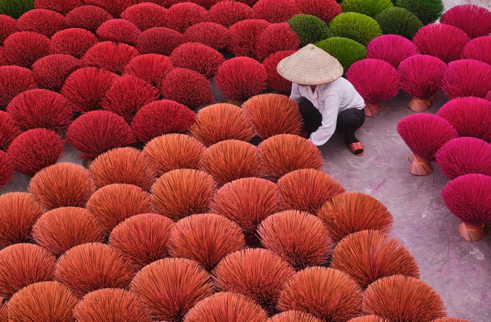 Vibrant Incense Bundles by Avital Hershkovitz — canvas wall art