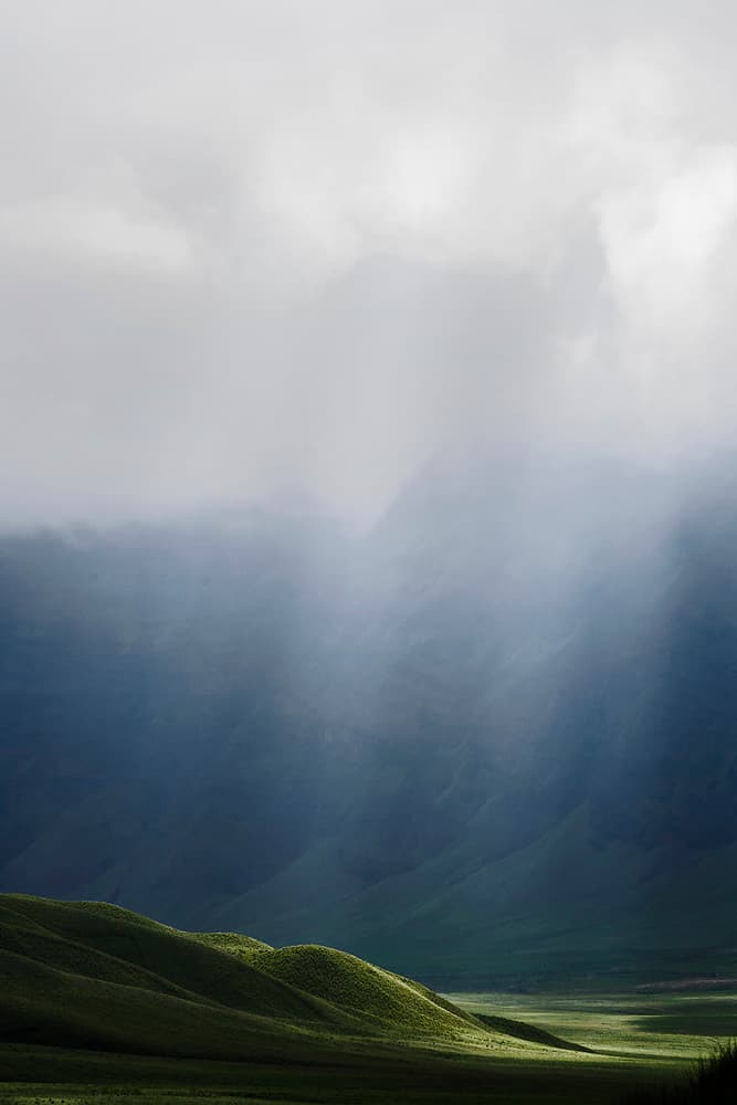 Misty Mountain Sunbeams by Andy Ritonga — canvas wall art