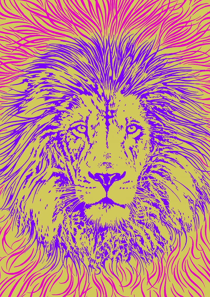 Majestic Purple Lion by Carlo Kaminski — canvas wall art