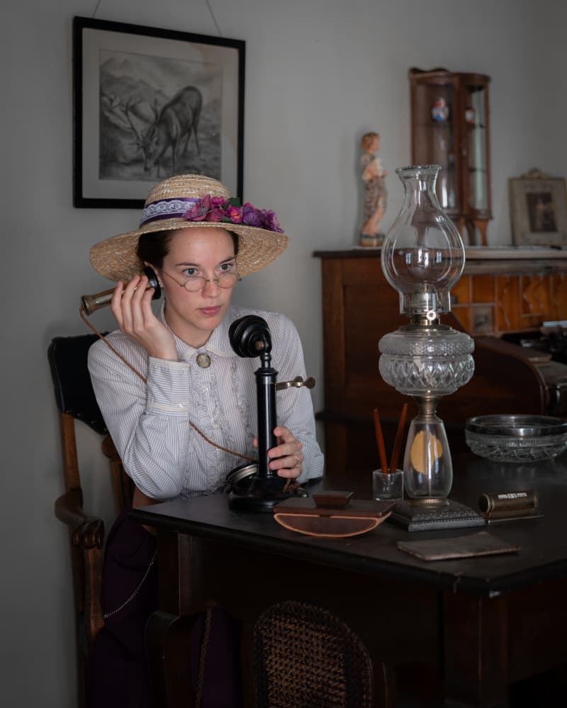 Vintage Phone Call by Miroslaw Prybinski — canvas wall art