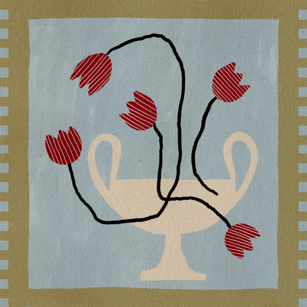 Out of Vase Blooms 6 by Shatha Al Dafai — canvas wall art