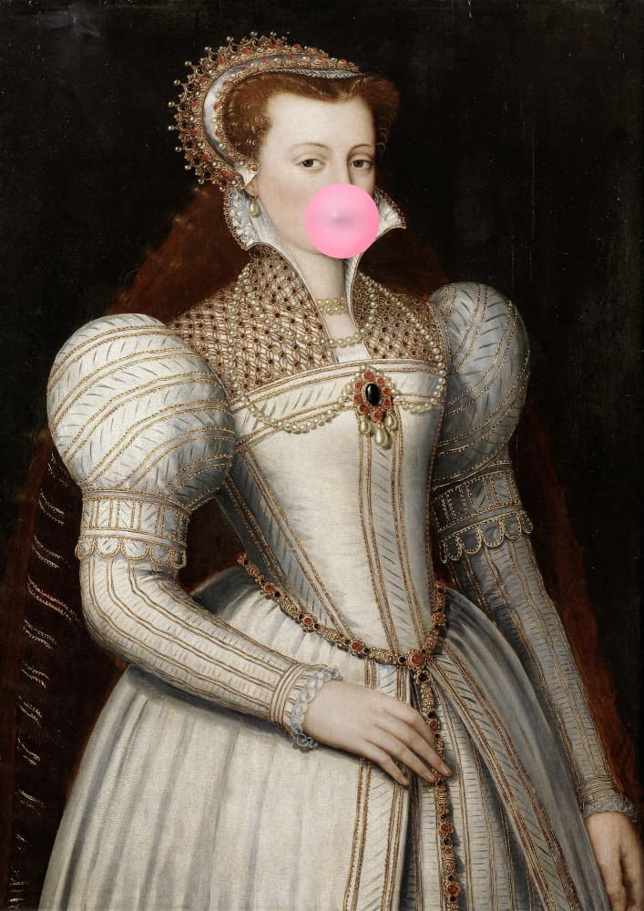 Regal Bubblegum Portrait by Talitha McQueen — canvas wall art