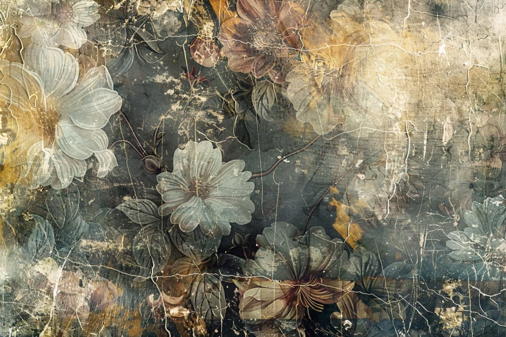 Moody Antique Flowers by Rafal Kulik — canvas wall art