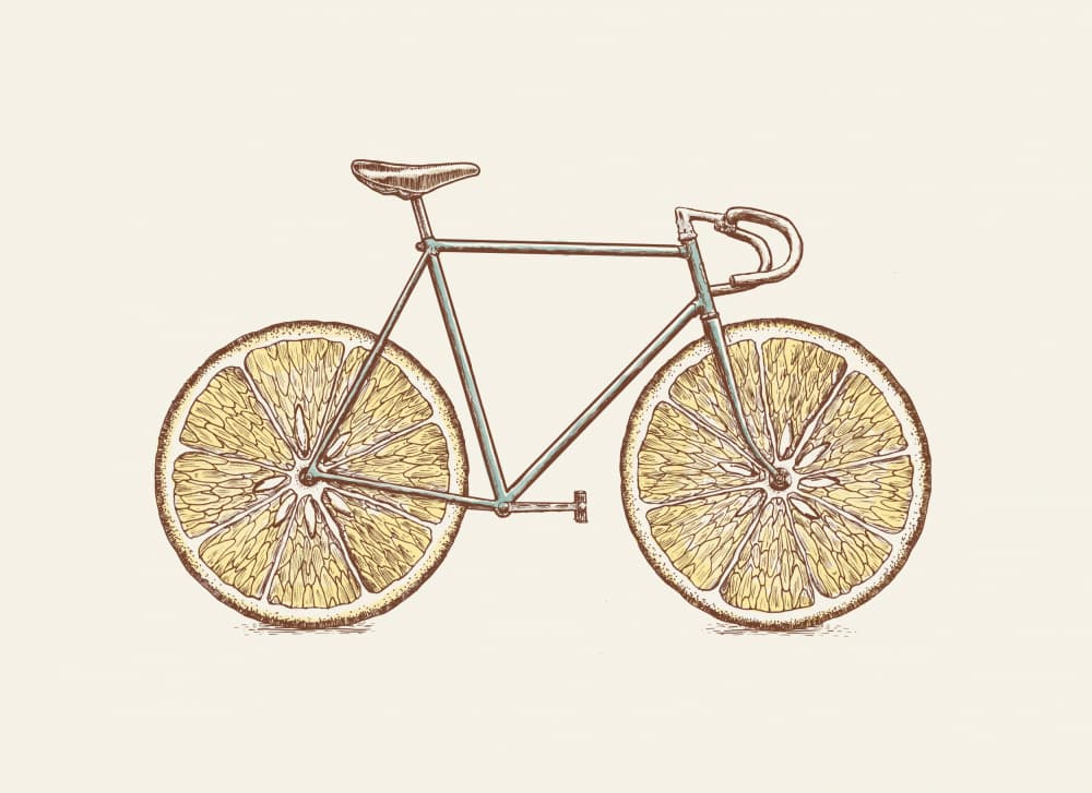 Orange Slice Bicycle by Florent Bodart — canvas wall art