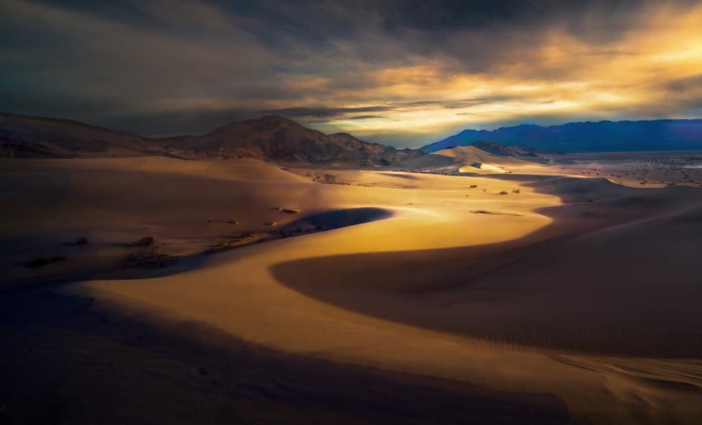 Dramatic Desert Sunset by Yuan Su — canvas wall art