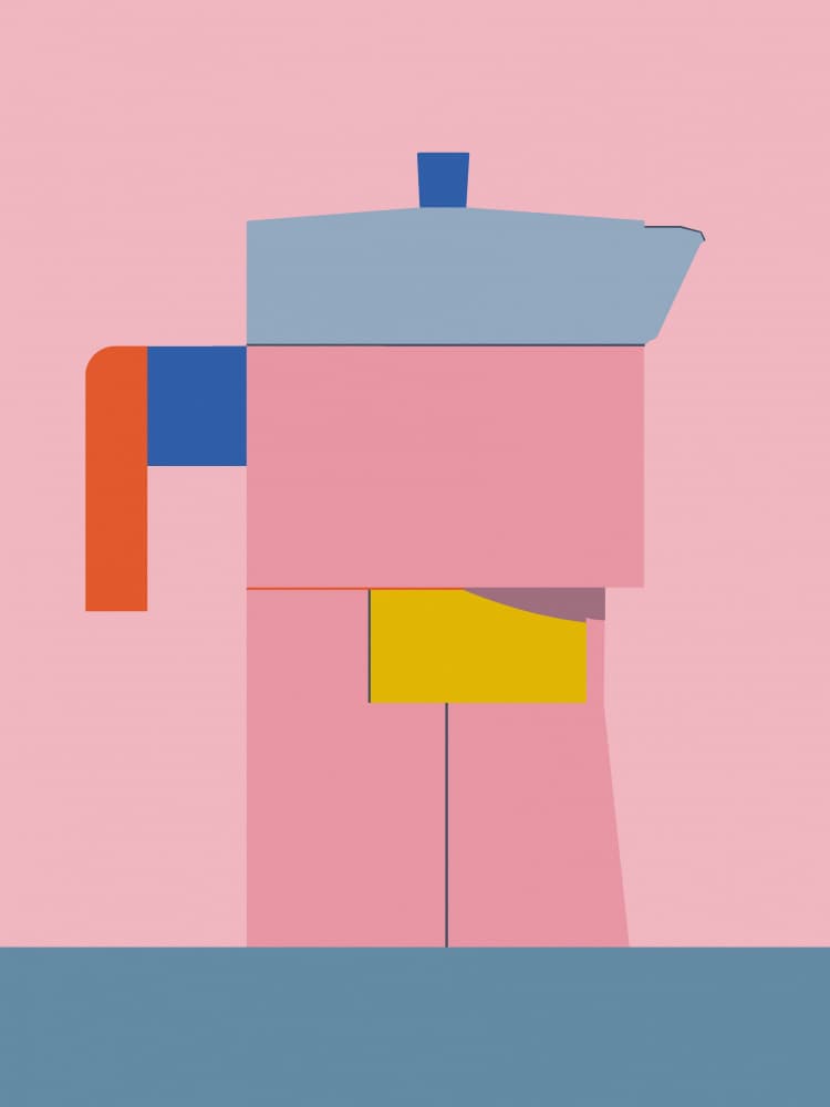 Colorful Geometric Coffee Pot by DARIA IVANOVNA — canvas wall art