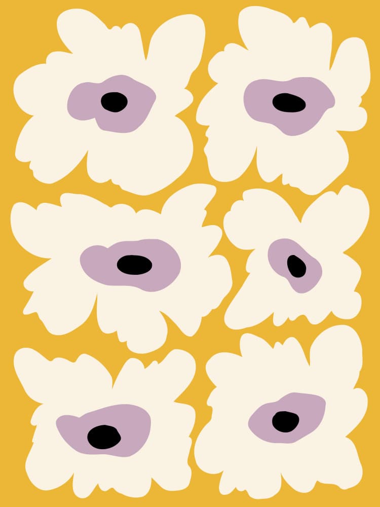 Modern Yellow Flowers by Miho Art Studio — canvas wall art