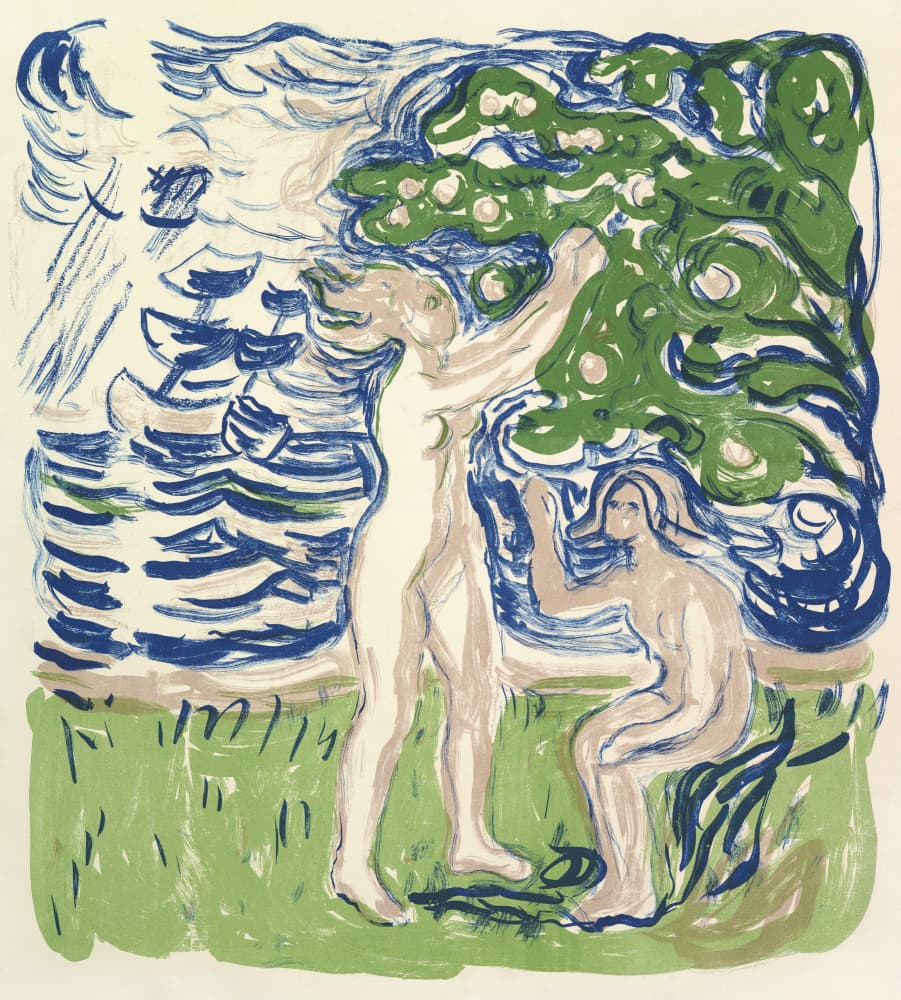 Girls Picking Apples by Edvard Munch — canvas wall art
