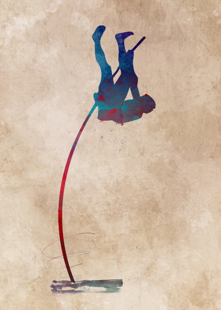 Soaring Pole Vaulter by Justyna Jaszke — canvas wall art