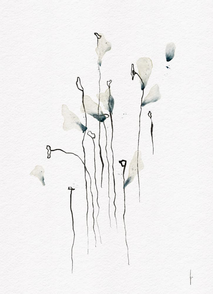 Delicate Abstract Flowers by Ankie Kooi — canvas wall art