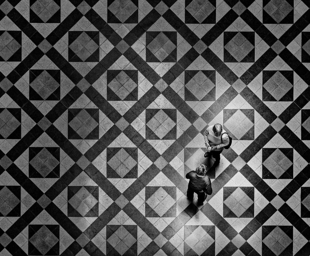 Geometric Floor Walkers by Andreas Timar — canvas wall art