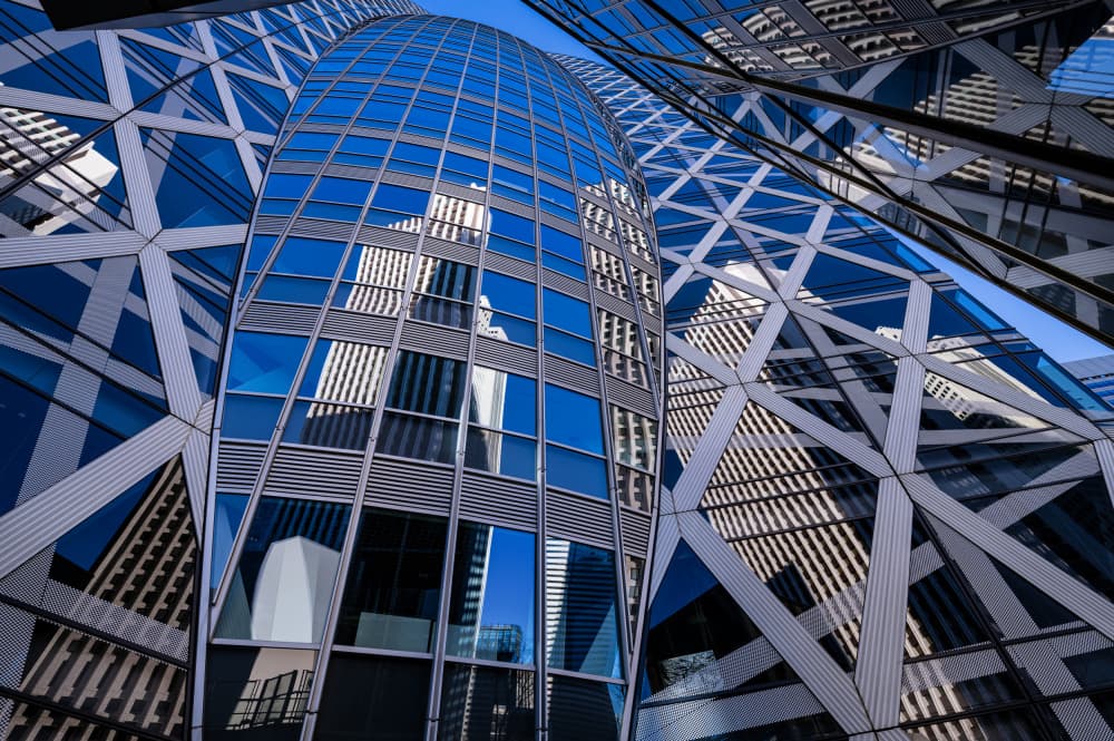 Urban Blue Reflections by YASUTOSHI HONJO — canvas wall art