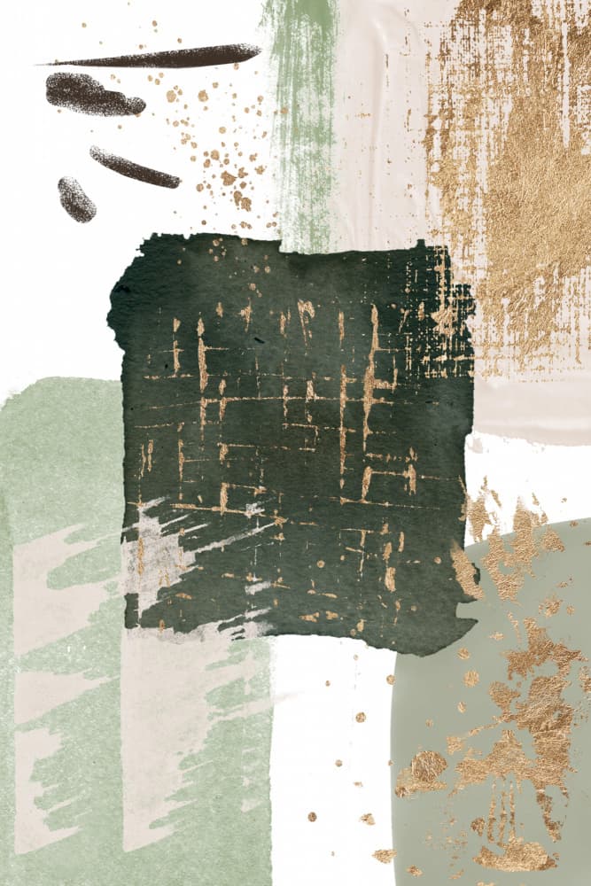 Green Gold Abstract Texture by Sally Ann Moss — canvas wall art