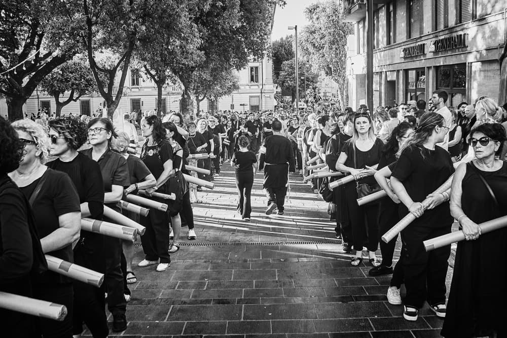 City Street Performance by Valentin Borsan — canvas wall art
