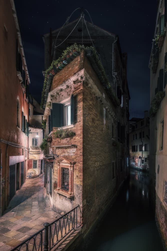 Venetian Night Corner by Fiorenzo Carozzi — canvas wall art