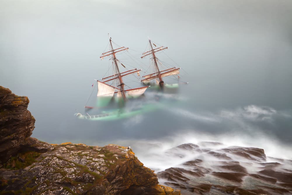 Ghost Shipwreck Coast by Alan Mahon — canvas wall art
